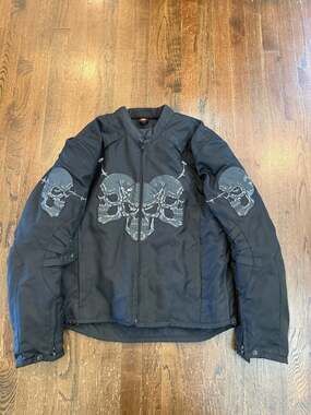 First Racing Men's Skull Graphic Textile Motorcycle Jacket